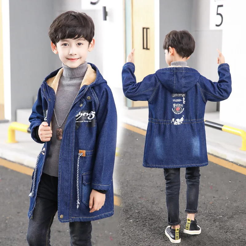Зимнее пальто для мальчиков новые корейские подростковые детские ковбойская