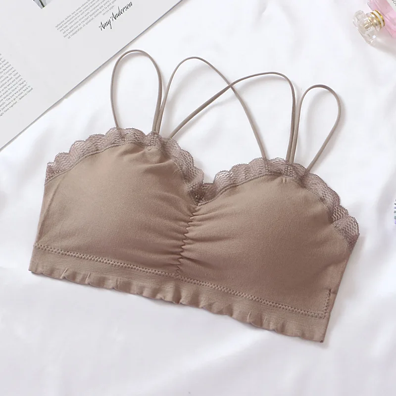 Женский топ труба женский укороченный кружевное бесшовное нижнее белье