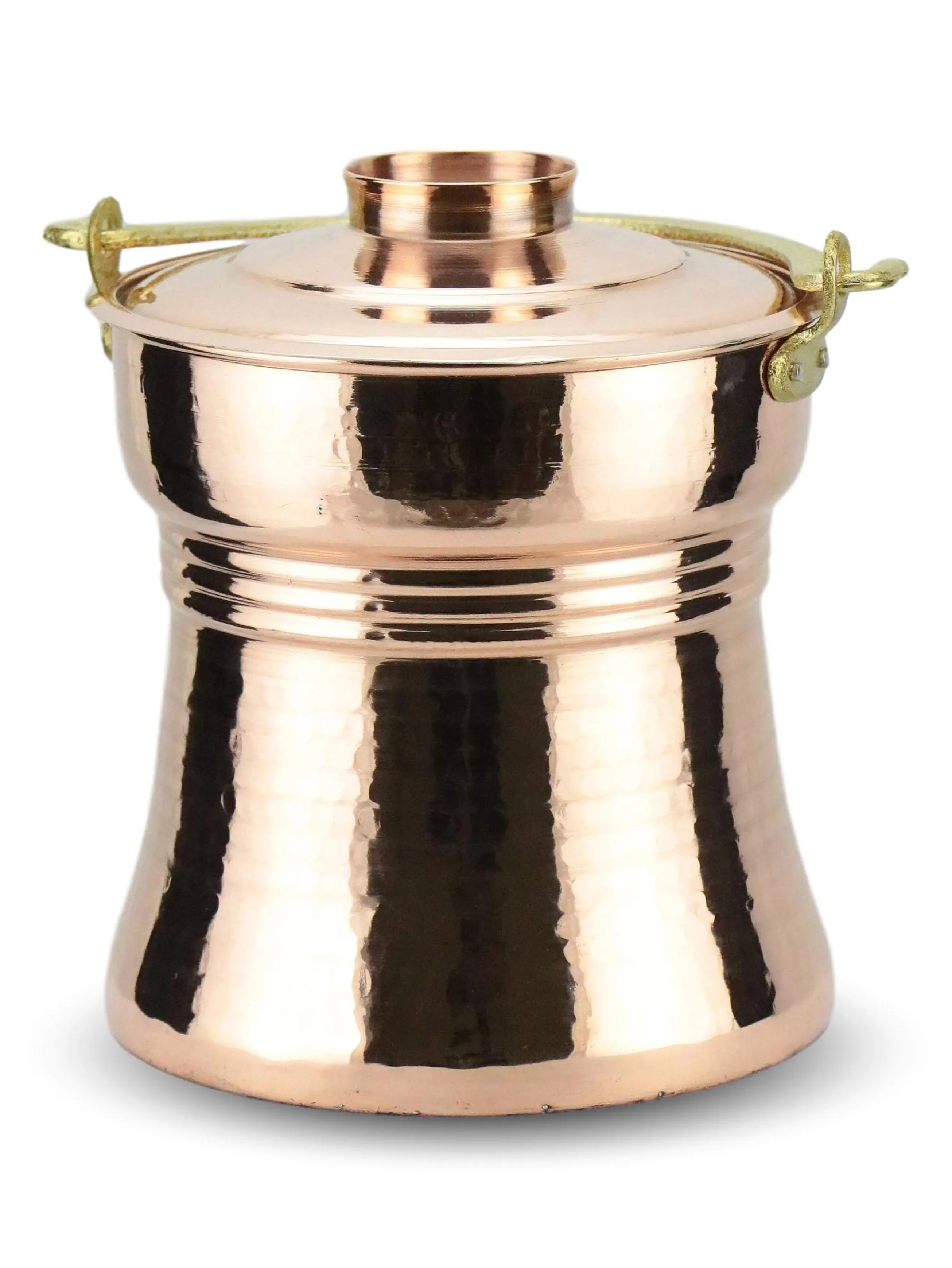 

Morya Yogurt Copper Bucket with Lid Handmade Multi Purpose Pot for Stocking Container Utensils Kitchen Accessories 2L