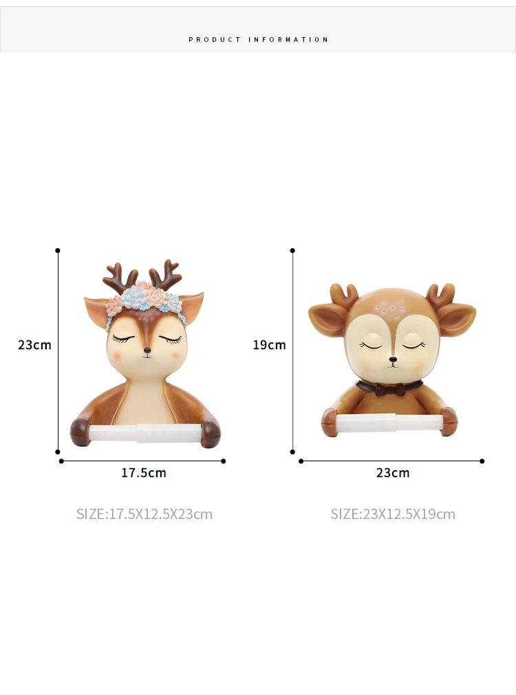 

Mounted Toilet Paper Holder Cute Sika Deer Bathroom Kitchen Roll Paper Accessory Tissue Towel Accessories Holders Toilet Wall