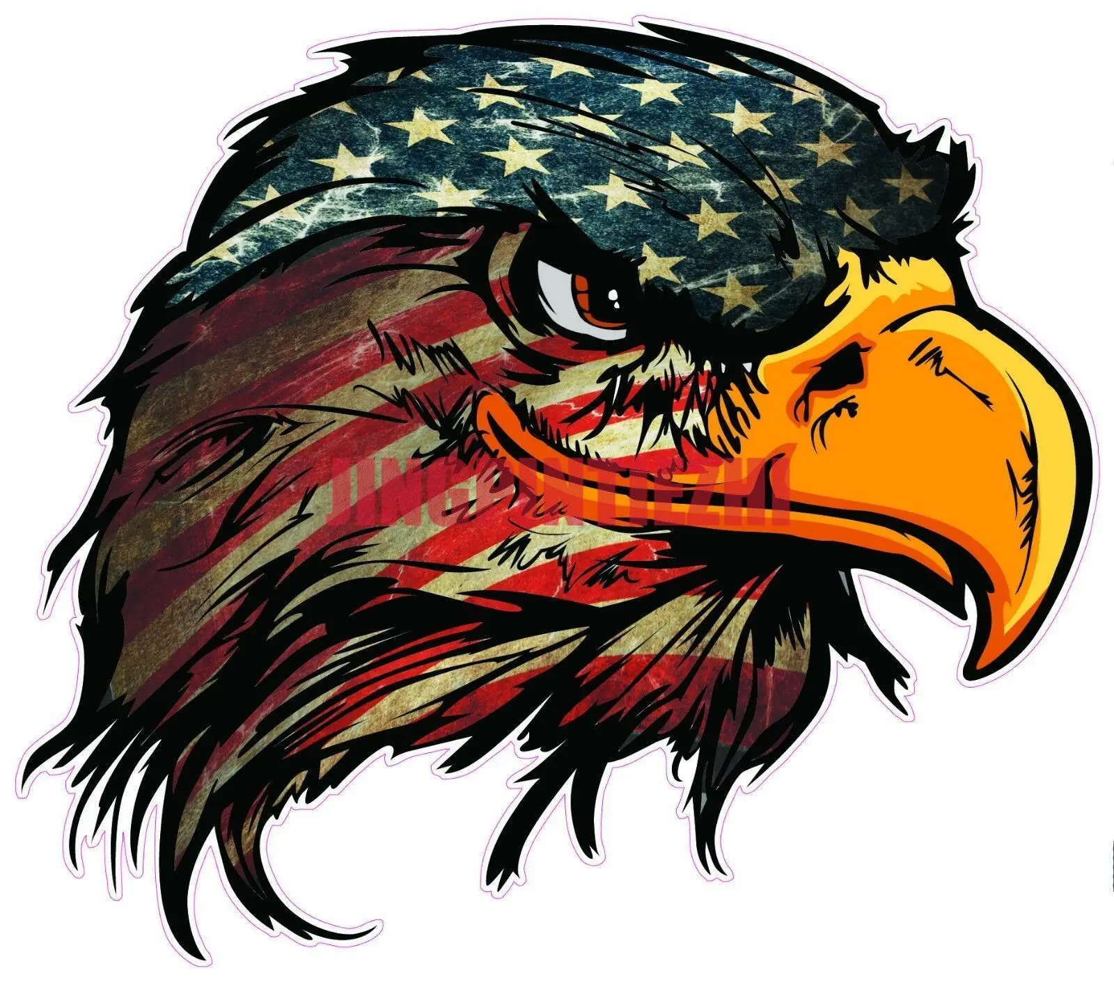 

Interesting Car Sticker American Flag Eagle Head Version Decal Vinyl Decal Vinyl Stickers Car Decal Decoration Laptop