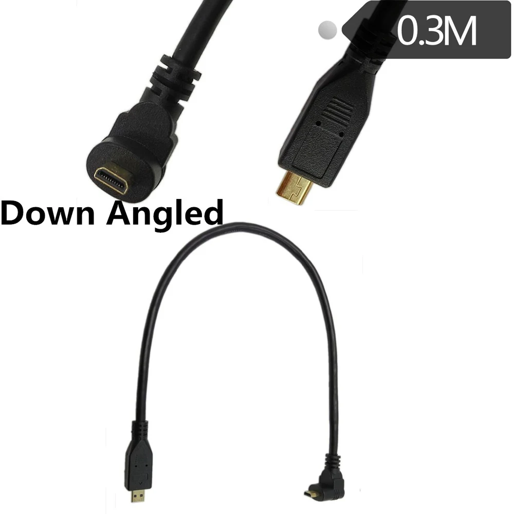 1 фут микро HDMI штекер-штекер вниз Угловой кабель адаптер конвертер мм ПК планшет -