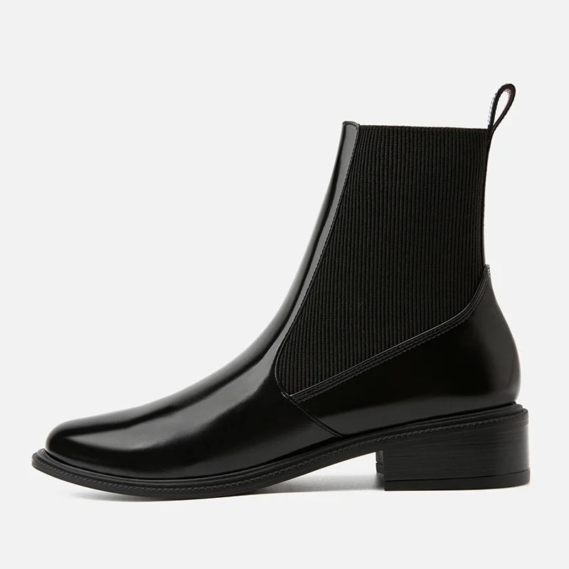 SWYIVY Chelsea Boots Womens Women Winter Ankle Boots Female Designer Shoes Casual Plush Warm Black Shoes Ladies Snow Boots