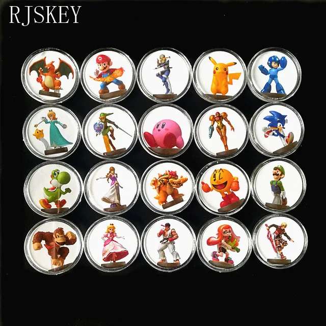 20Pcs Super Smash Набор 23 шт. легенда о Зельде Дыхание Дикого NFC Коллекционная монета тег Amiibo карты Ntag215 тег включает юную ссылку - Цвет: 20Pcs Super Smash