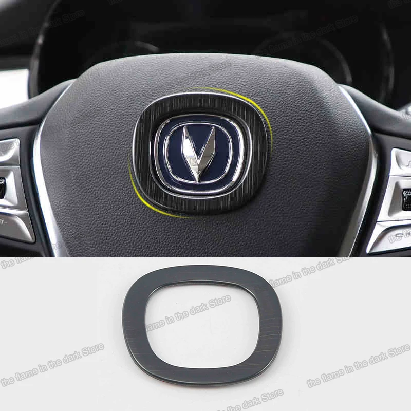 

Lsrtw2017 Car Steering Wheel Logo Frame Trims Interior Accessories Chrome for Changan Cs75 2018 2019 2020 Carbon Fiber