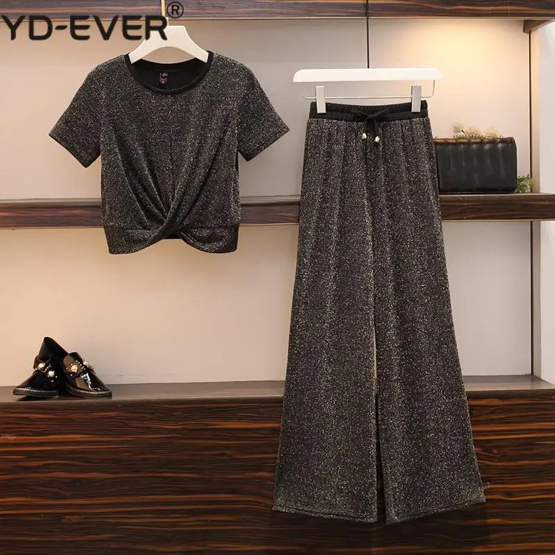 Женский летний спортивный костюм оверсайз черный с коротким рукавом топ