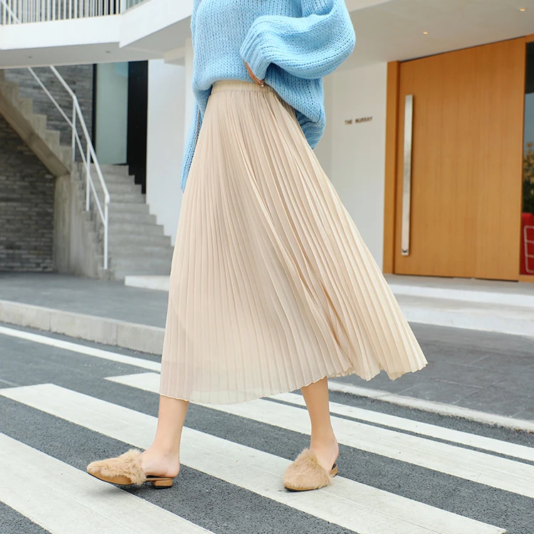 2020 летние женские юбки средней длины в винтажном стиле с завышенной талией