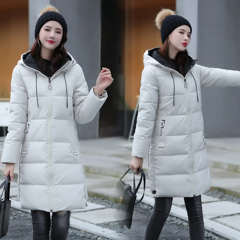 2020 new cotton-padded women's long slim padded down cotton-padded jacket coat winter ladies fashion cotton-padded clothes