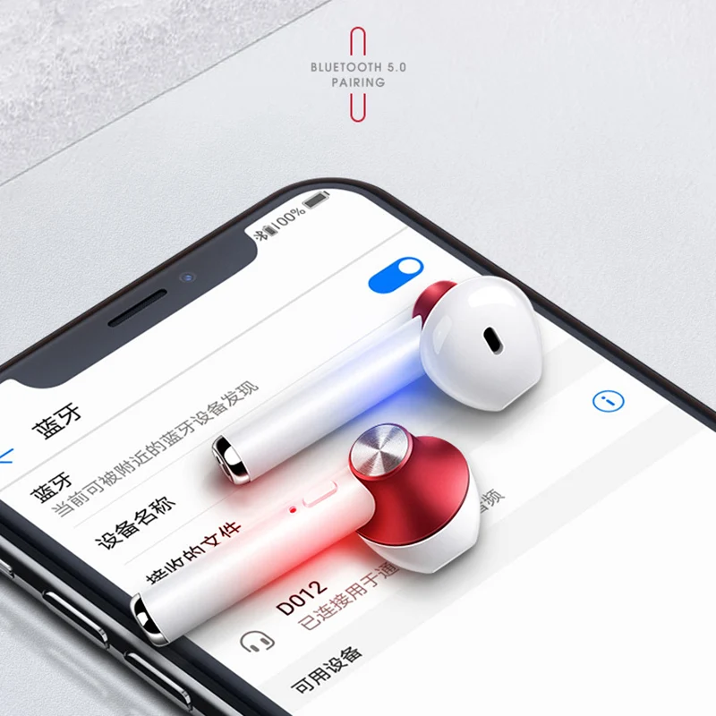 Цветные беспроводные Bluetooth наушники D012 TWS 5 0 стереонаушники вкладыши гарнитура с