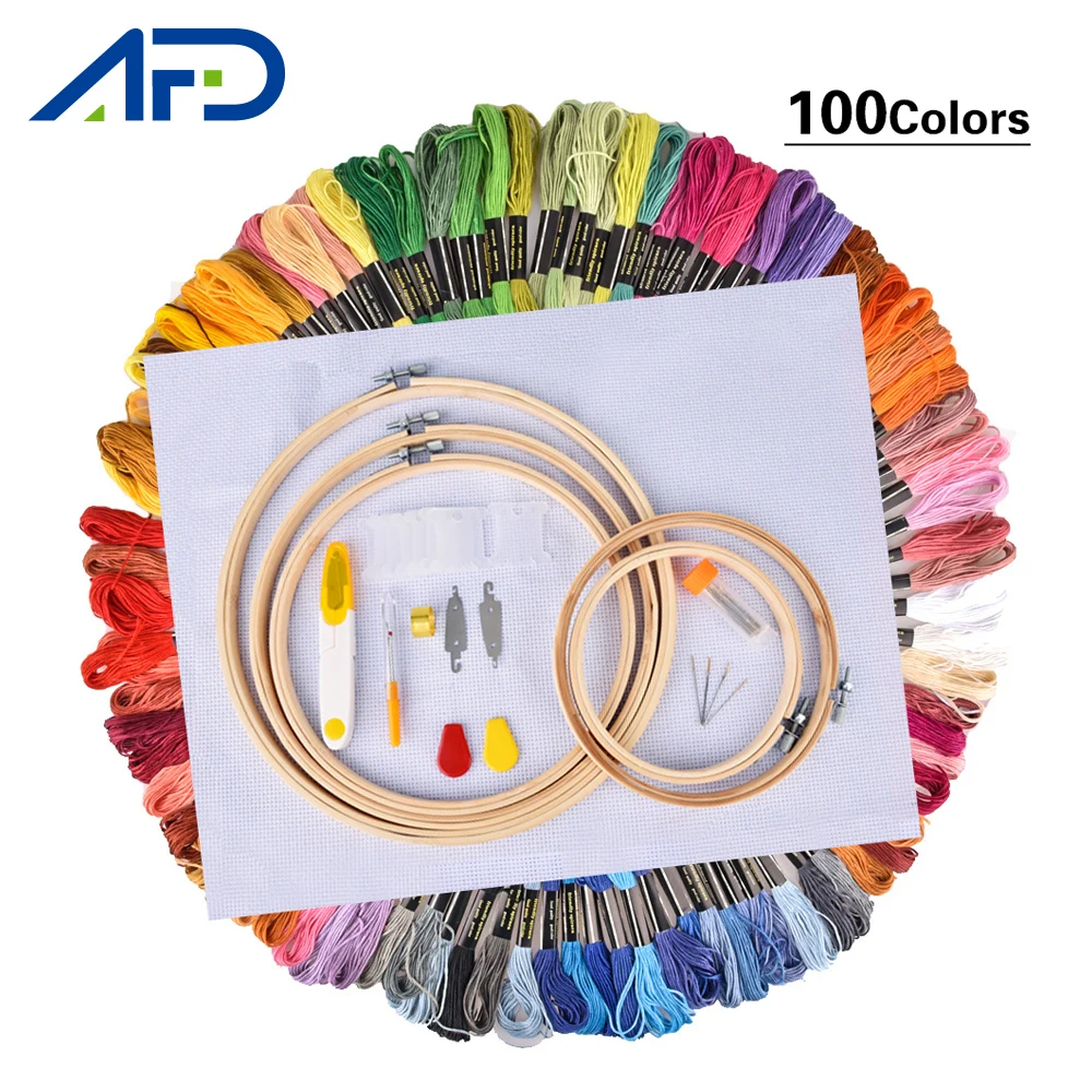 100 Цвета Набор для вышивки крестом вышивка Наборы 5 обруч кольца Сделай Сам