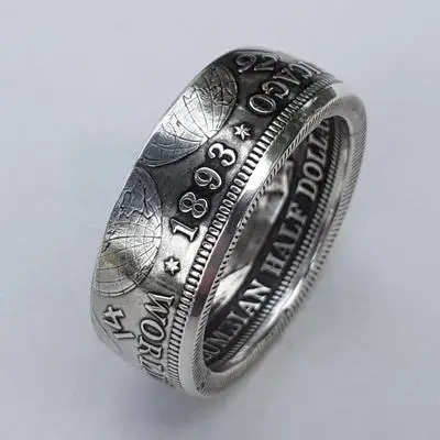 

Новинка, 2 цвета, кольцо в античном стиле с изображением монеты Моргана, кольцо с гравировкой 1893 долларов