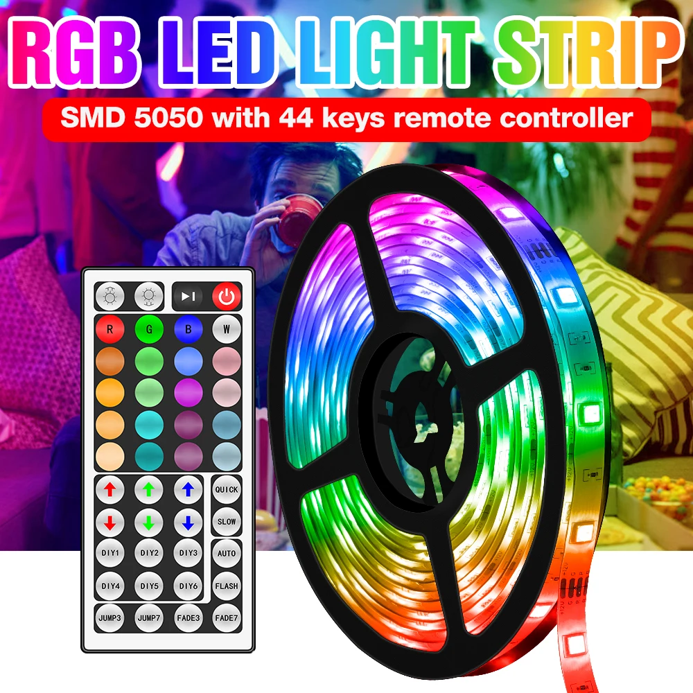 

RGB Ligth Strip LED Lamps Flexible Tape DC 12V USB Waterproof Lamps 5 10 15 20M LED Strip Light Ribbon Decoracion Lighting 5050