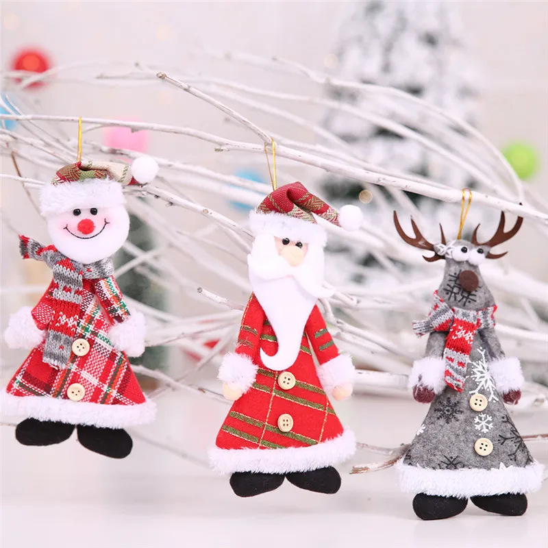 Christmas Tree Decorations for Home Santa Claus Snowman Christmas Ornaments Supplies Pendant Kids Xmas Christmas Gifts