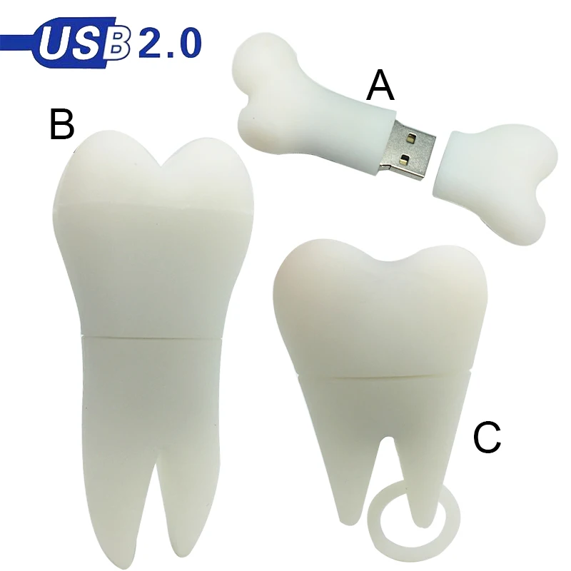 

pen drive 128gb gift model teeth usb memory cute 4gb 8GB 16GB 32GB 64GB USB flash drive white tooth usb stick pendrive dentist