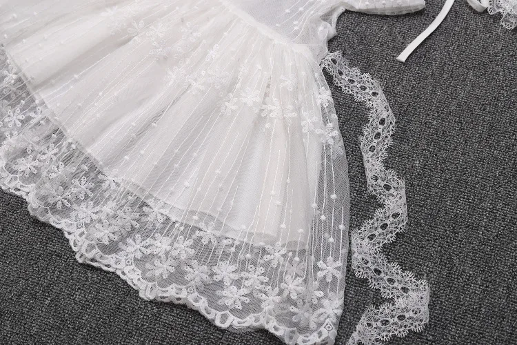 2 шт. детское кружевное платье на крестины и шапку|Платья| |