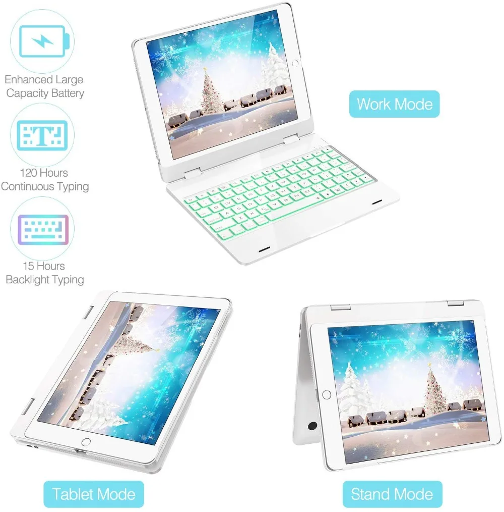 360 Вращающийся Ультратонкий чехол для смарт-клавиатуры для 9,7 iPad, чехол для клавиатуры для iPad Pro 9,7, для iPad Air 2 Air 1,7 цвет с подсветкой