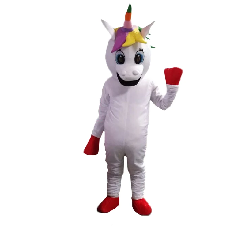 

Unicorn Mascot Costume Little pony mascot costume Rainbow pony fancy dress costume for adult Halloween party