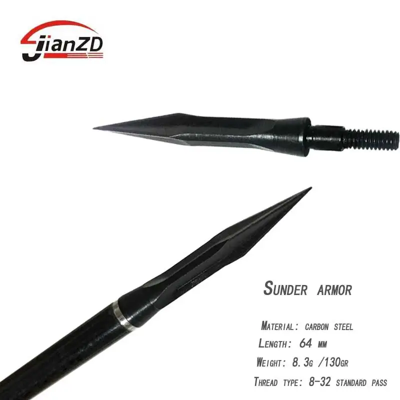 

3/6/12/pcs Archery Carbon Steel Arrowhead Practice Tips Black Willow Broadheads Hunting Shooting
