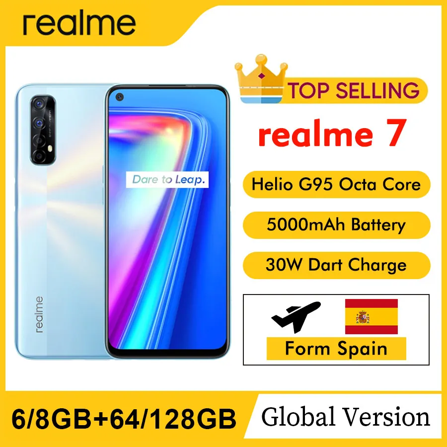 Realme 7 NFC 6 5 ''FHD + 6/8GB/64 Гб 128 ГБ 48MP Quad камеры смартфон Helio G95 Octa Core 30 Вт Дротика