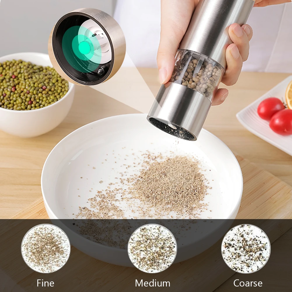 

Electric Pepper Mill Stainless Steel Automatic Gravity Salt Shaker Pepper Grinder Kitchen Spice Mill Grinder Tools gadget sets