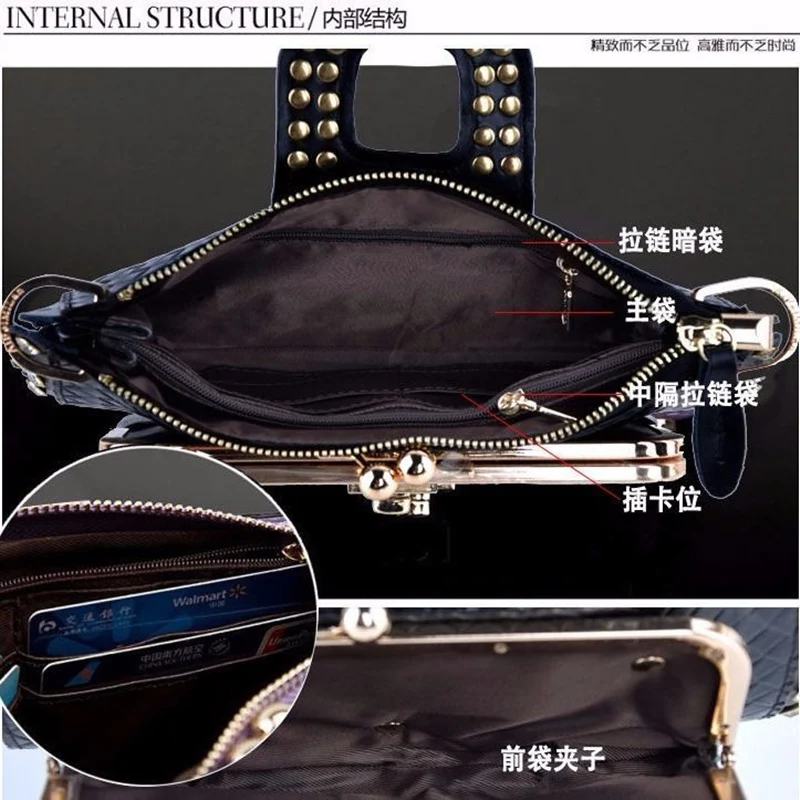 

Genuine leather bag female new fashion snake pattern female diamond messenger bag wild chain messenger bag handbag