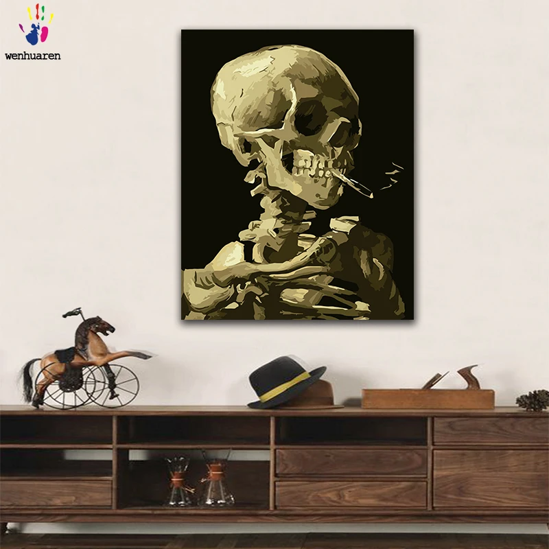 DIY картинки для раскраски по номерам с цветами Прохладный таракан курить картина