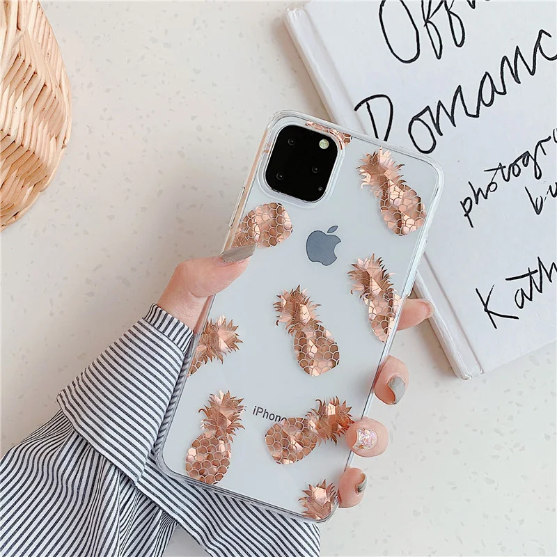 N1986N покрытие из розового золота для iPhone 11 11 Pro Max X XR XS Max 7 8 Plus чехол для телефона роскошный художественный лист Дерево мягкий IMD для iPhone 11