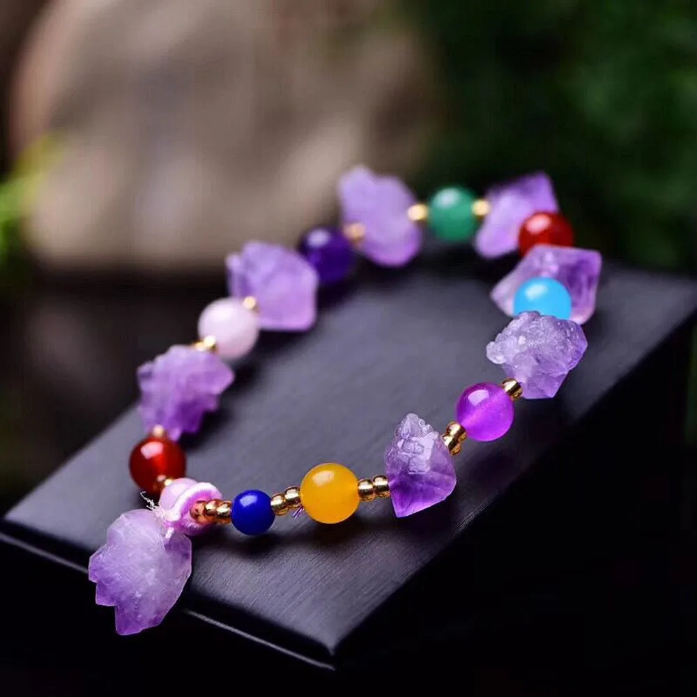 

Браслет из натурального лавандового аметиста с рождением в February евре, защитный корпус из эксорцизма, Ручная Веревка 12 мм