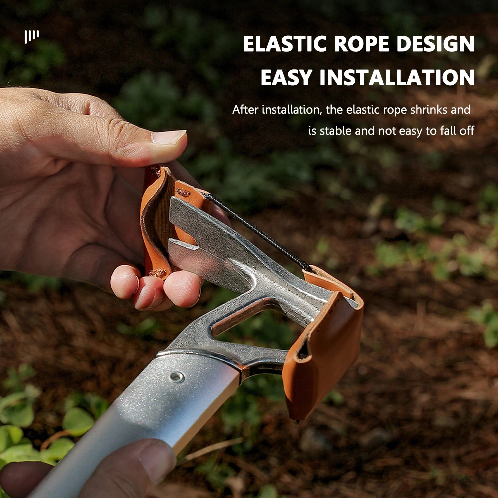 

Camping Tent PU Leather Ground Nail Hammer Protective Covers with Elastic Cord Lightweight Wear-Resistant Outdoor Plane Hammer P