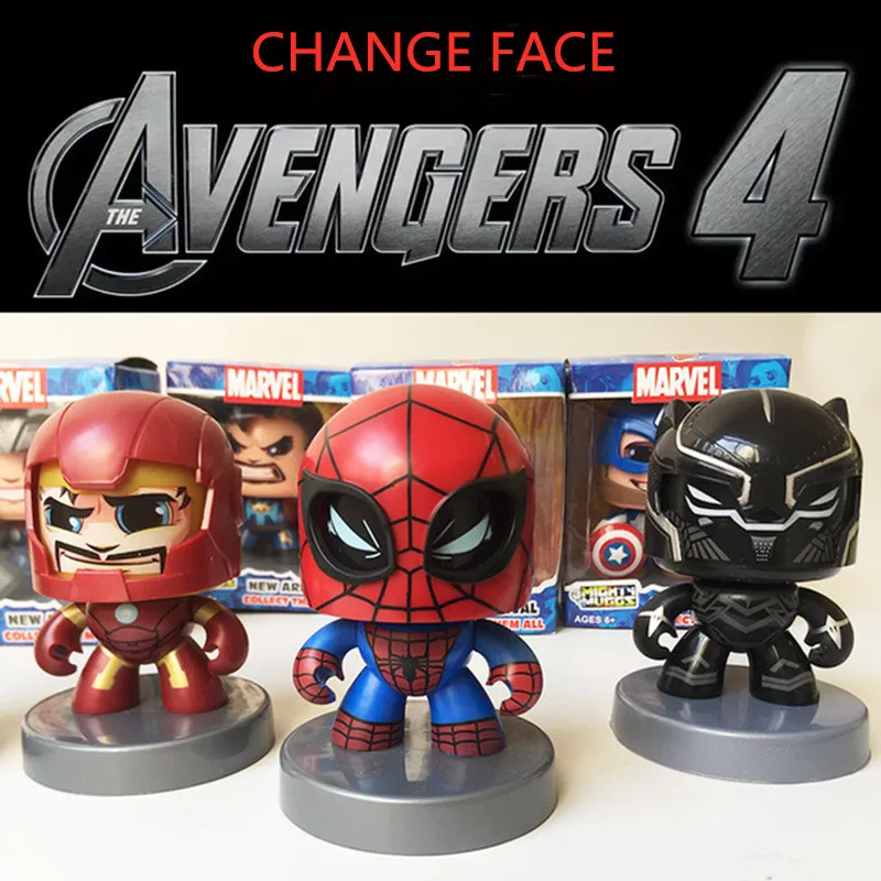 Disney Marvel игрушки 11 см Мстители Железный человек паук Халк фигурка Тора изменить