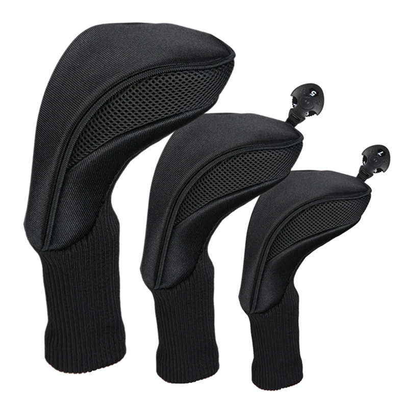 

3Pcs Golf Club Head Cover Number Printed Cap Soft Simple Golf Rod Easy Use Travel Protect Sleeve Parts Accessories