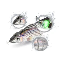 rechargeable knotty fish green led luminous simulation hard bait propeller electric lure swimming knotty fish
