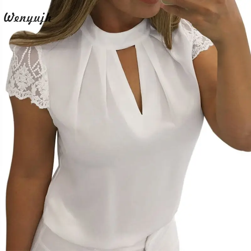 WENYUJH 2019 Boho блузка с цветочным принтом рубашка рукавами фонариками сексуальные