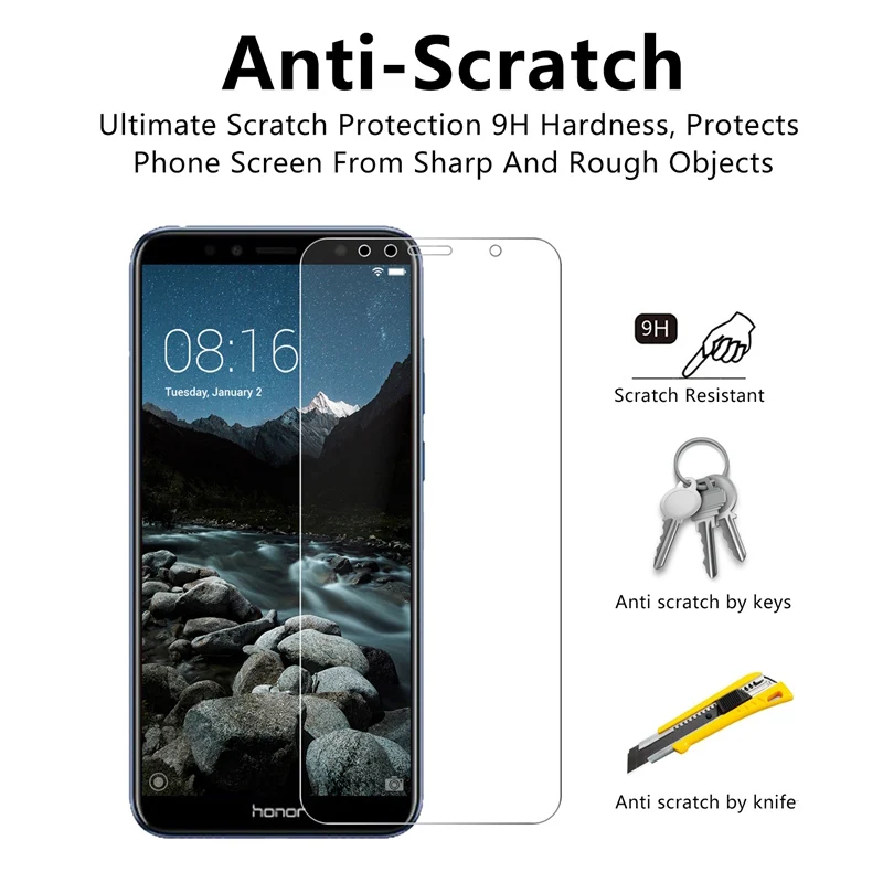 Закаленное стекло для Huawei Honor 7C Pro 7A AUM L29 защитная пленка экрана Dua L22 ударопрочная