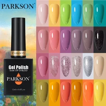 Parkson-esmalte de uñas en Gel, barniz híbrido semipermanente, brillante, iridiscente, capa superior, UV, 12ml