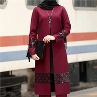 two piece set muslim elegant abaya dress women musulman turkey hijab dress caftan moroccan kaftan islam clothing abayas suits