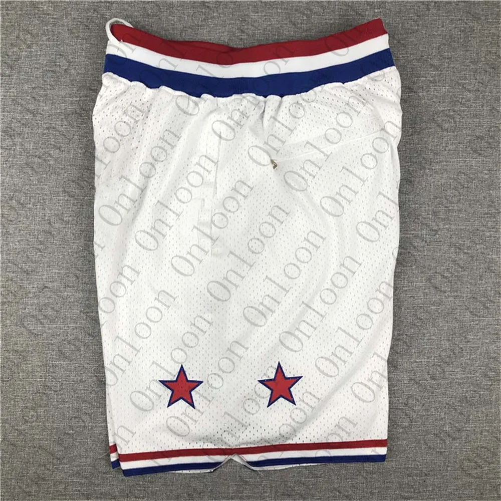 

88 Men's American Basketball Eastern Conference Shorts Elastic Belt Pocket Pants White Jersey
