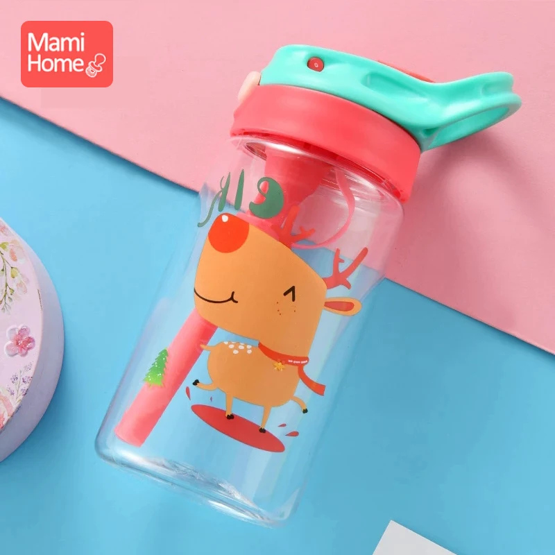 

1PC 300ml Cute Cartoon Cup Children's Plastic Water Cup Straw Cup Drinking Cup Student Portable Water Bottle Water Bottle Gift
