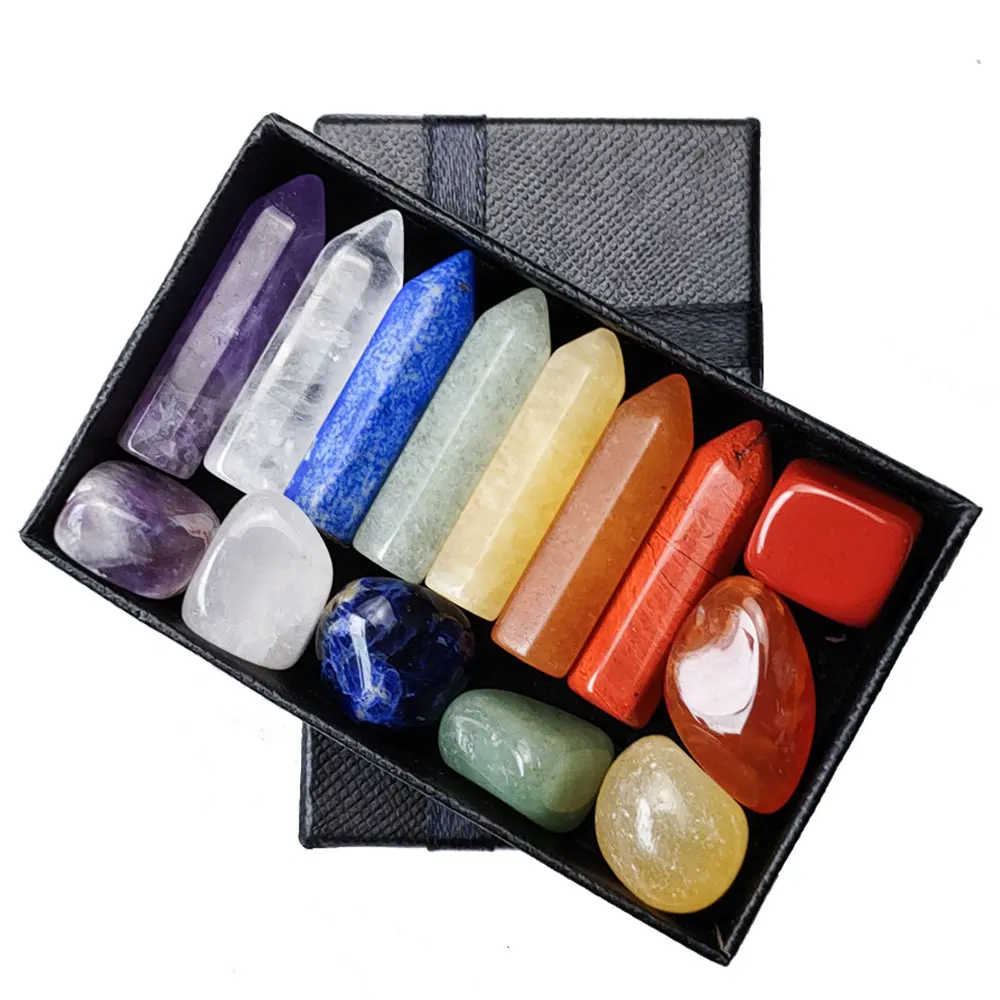 

8 32mm Chakra Stone Crystal 8 32mm Seven Chakra Hexagonal Column Set Treatment 8 32mm Chakra Stone 7 Chakra Stone