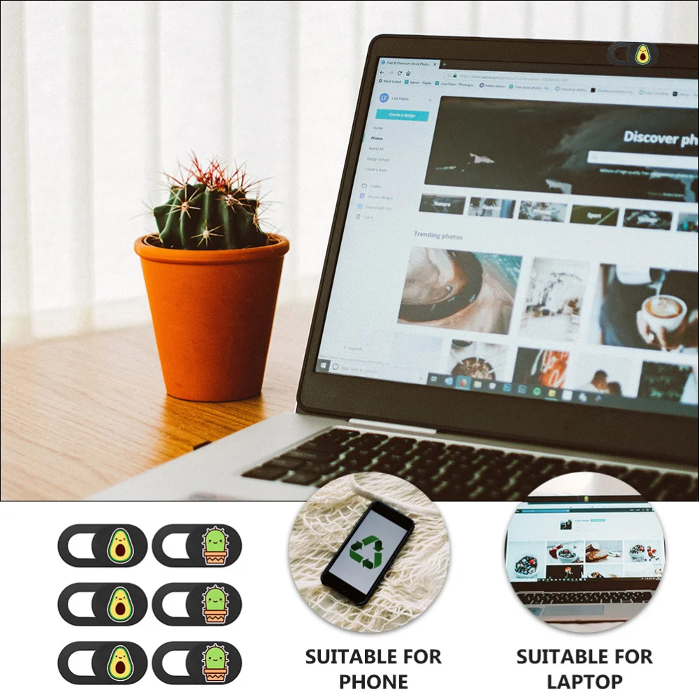 

6 PCS Web Camera Cover for Phone Tablet Laptop Anti-peeping Camera Sliding Lid