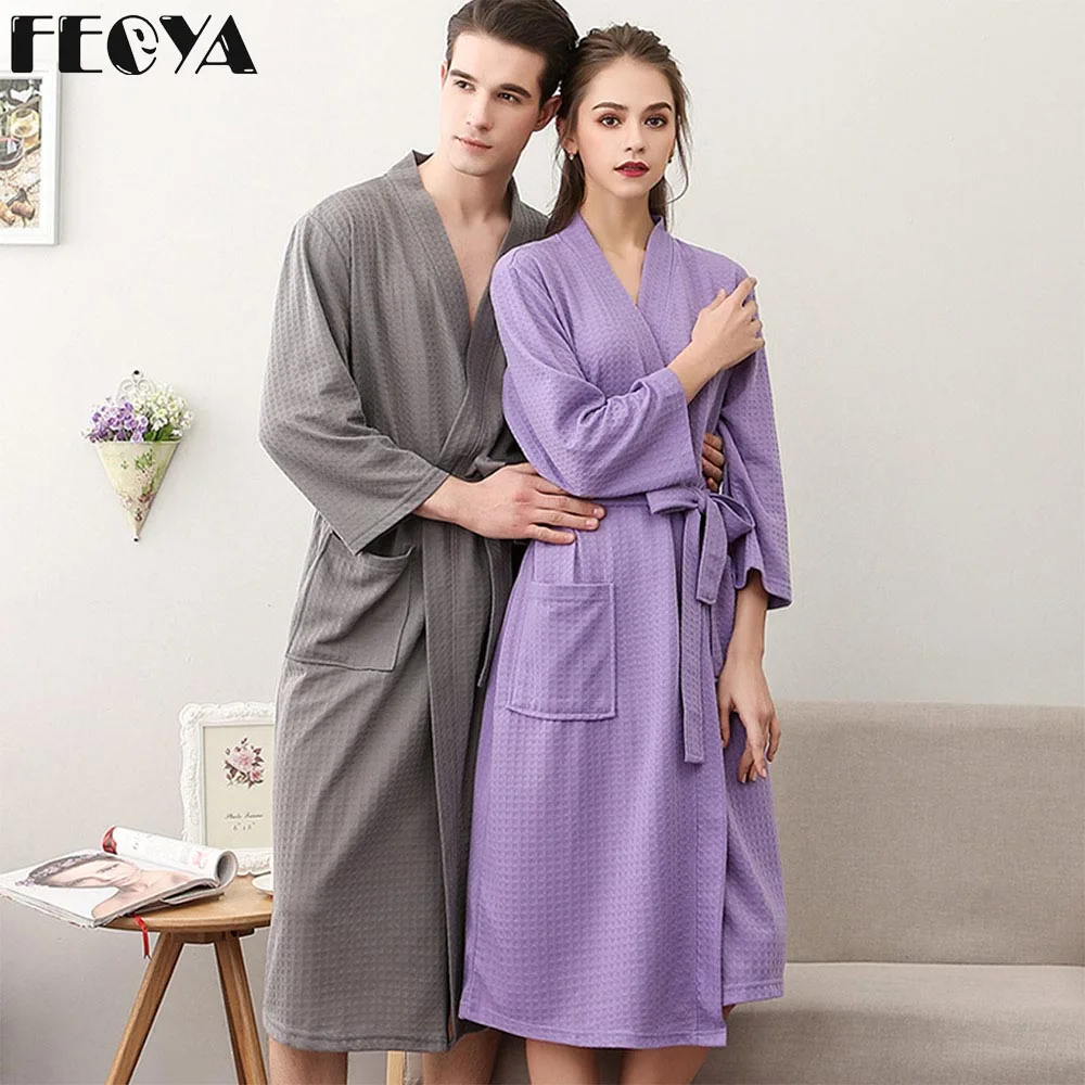 Весенне осенние ночные рубахи для двоих бамбуковое волокно Длинное ночное белье