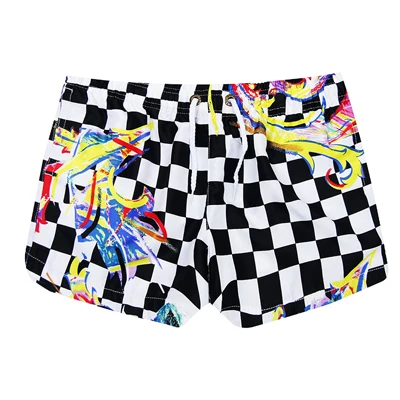 colorful plaid Новые летние женские шорты с камуфляжным принтом, повседневные пляжные шорты для отдыха, Быстросохнущий Спортивный костюм с карманами - Цвет: colorful plaid