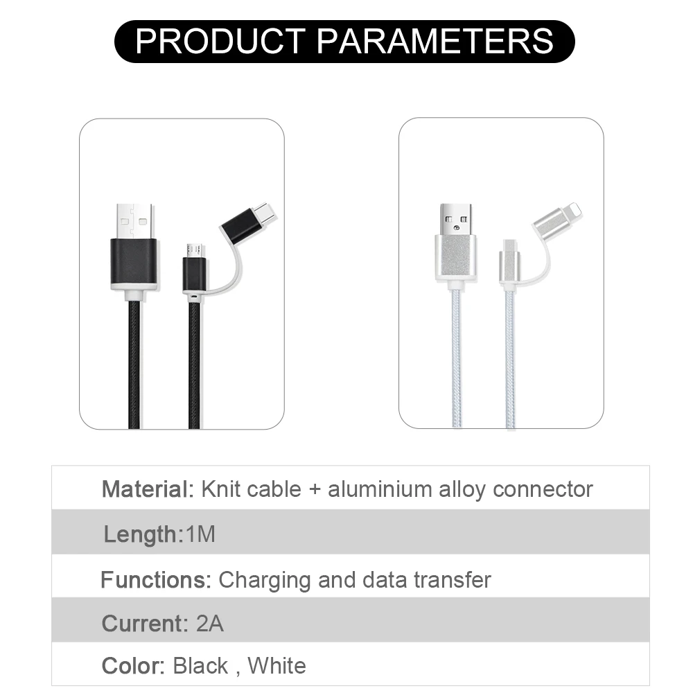 Swalle 2 в 1 вязанный usb кабель micro usb c кабель быстрое зарядное устройство 2A usb кабель для передачи данных для iPhone andriod кабель для мобильного телефона