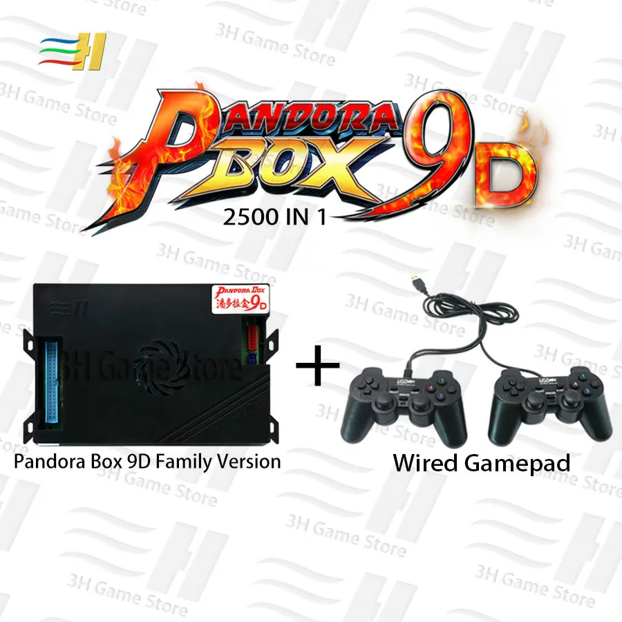 9D wired gamepad Pandora Box 9d 2500 В 1 семейная версия доски Поддержка 3d игры для консоли аркадные машины 3P 4P игры usb подключение геймпад - Цвет: 9D wired gamepad