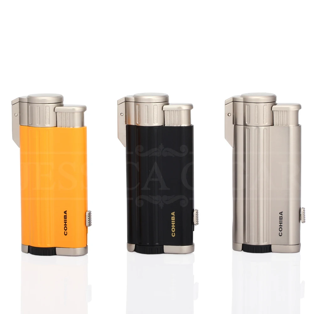 COHIBA 3 фонарь газовая зажигалка струйная сигарная Зажигалка Ветрозащитная