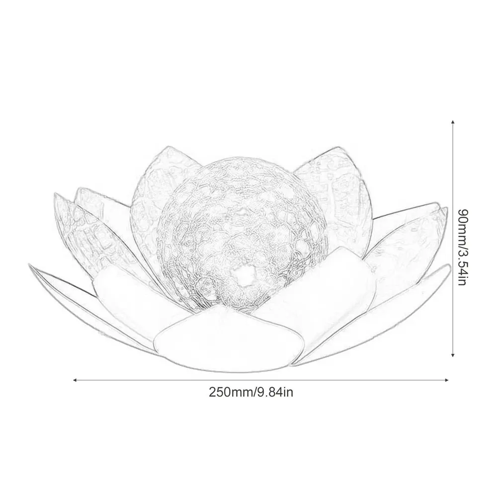 

LED Solar Lotus Light Waterproof Garden Lawn Landscape Lamp LED Amber Glass Ball Outdoor Lotus Lawn Light Decorative Solar Light
