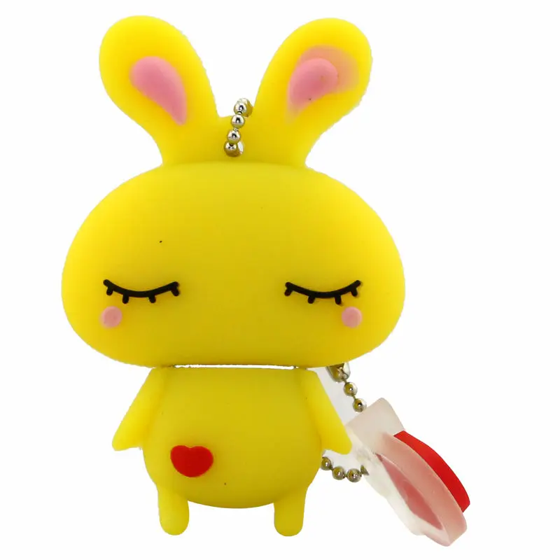 Женские зимние домашние тапочки с милыми кроличьими USB флэш-накопитель 8 Гб оперативной памяти, 16 Гб встроенной памяти, 32GB USB флэш-карта памяти, Флеш накопитель для девочек флеш-накопитель USB с кроликом флешки USB флэш-диск - Цвет: 02 Yellow