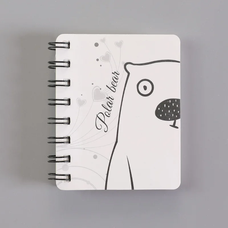 

Блокнот с изображением белого медведя a7, блокнот на катушке, учебник для английского языка, студенческий карманный мини-блокнот, портативны...