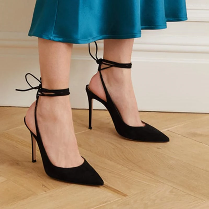 

MKKHOU Fashion Sandals Women 2020 summer new style pointed toe strap 12cm high heel open shoes Women shoes sizes 34-45