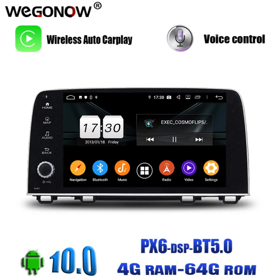Автомобильный DVD плеер PX6 DSP 9 дюймов Android 10 0 4 ГБ 64 8 ядер GPS навигация карта RDS радио